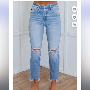 Women’s High Rise KanCan Distressed Light Wash Jeans